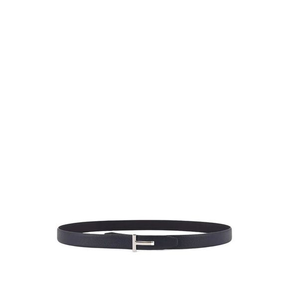 Tom Ford Men Grained Leather T-Buckle Belt